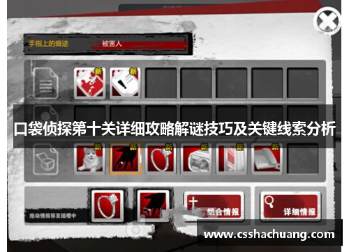 口袋侦探第十关详细攻略解谜技巧及关键线索分析